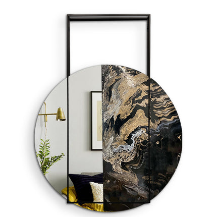 ESPEJO DIÁMETRO RAFAELO 1.20 M ARK NOCHE DORADA + ESPEJO