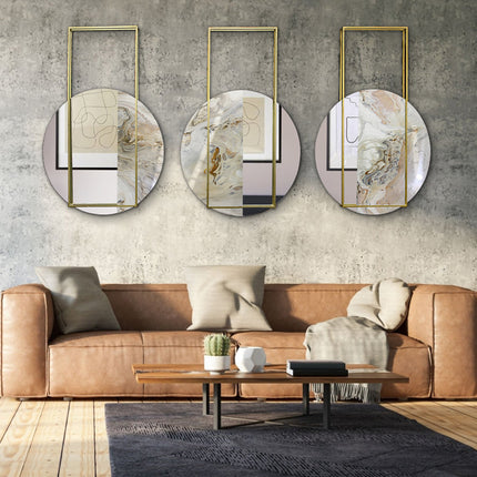 SET ESPEJOS RAFAELO 3 PZAS RESINA + HERRERÍA + ESPEJO