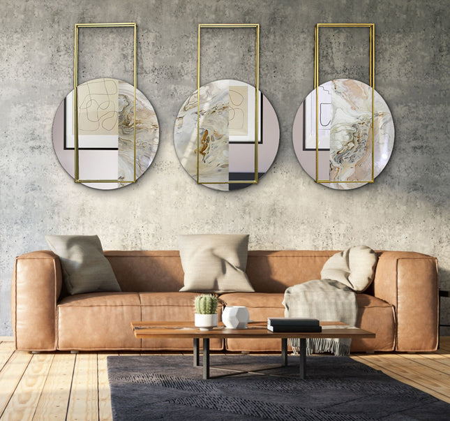 SET ESPEJOS RAFAELO 3 PZAS RESINA + HERRERÍA + ESPEJO