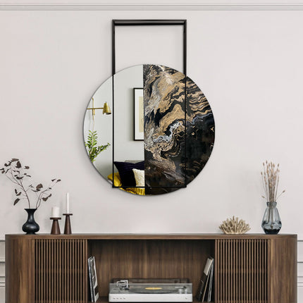 ESPEJO DIÁMETRO RAFAELO 1.20 M ARK NOCHE DORADA + ESPEJO