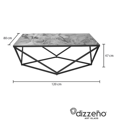 MESA DE CENTRO DE METAL "ROMBO"