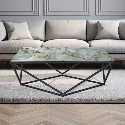 MESA DE CENTRO DE METAL "ROMBO"