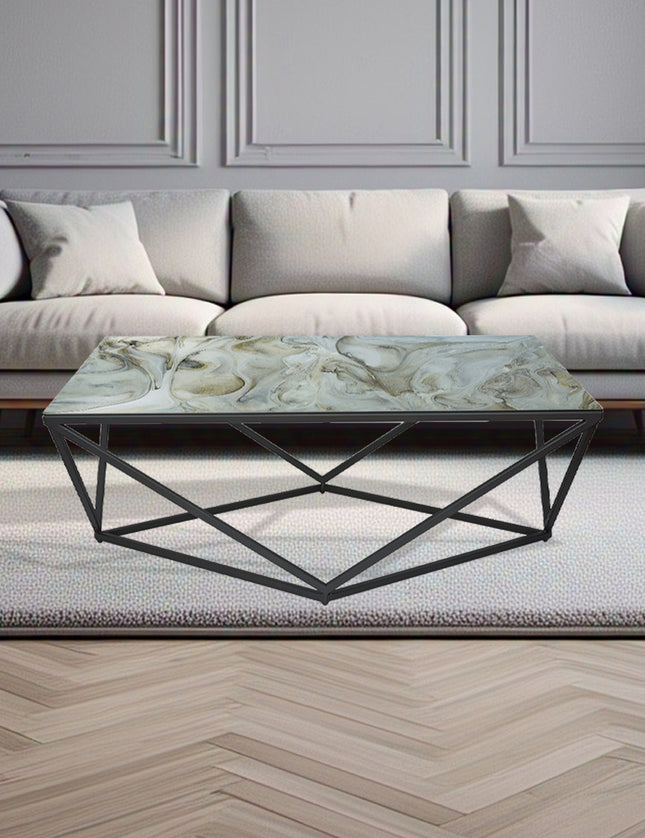 MESA DE CENTRO DE METAL "ROMBO"