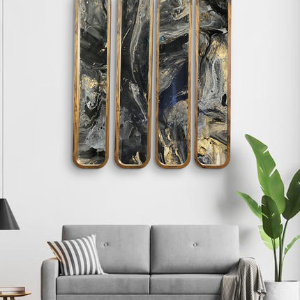 SET MARCOS ROMINA 4 PZAS ARK NOCHE PLATEADA CON ORO