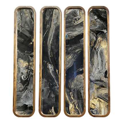 SET MARCOS ROMINA 4 PZAS ARK NOCHE PLATEADA CON ORO