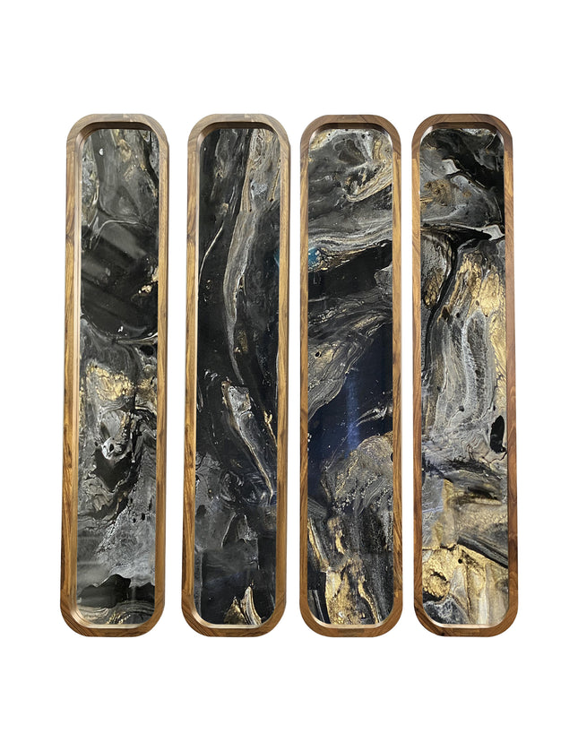 SET MARCOS ROMINA 4 PZAS ARK NOCHE PLATEADA CON ORO