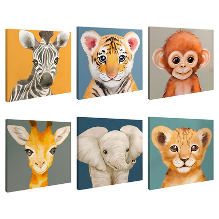 SET DE CUADROS COLORFULL SAFARI 6 PZAS