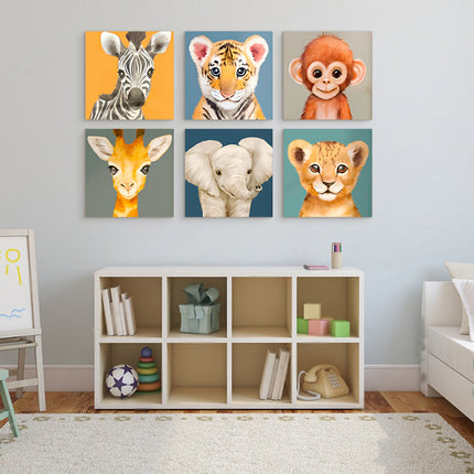 SET DE CUADROS COLORFULL SAFARI 6 PZAS