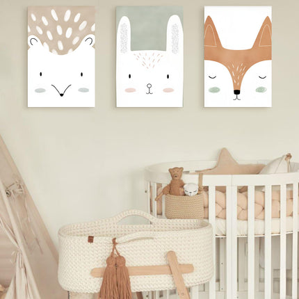 SET DE CUADROS ANIMAL FACES 3 PZAS