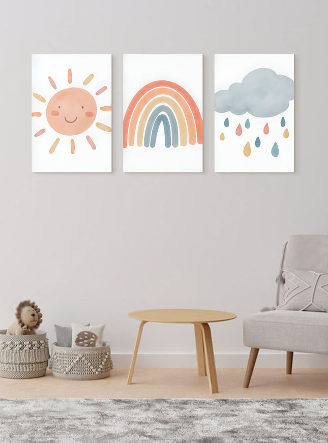 SET DE CUADROS ARCO IRIS 3 PZAS