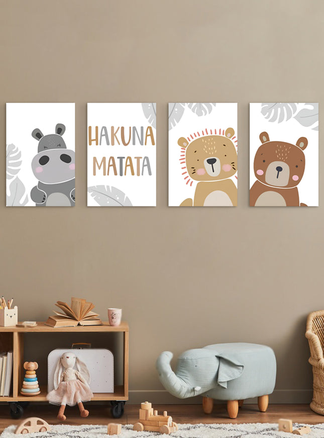 SET DE CUADROS HAKUNA 4 PZAS