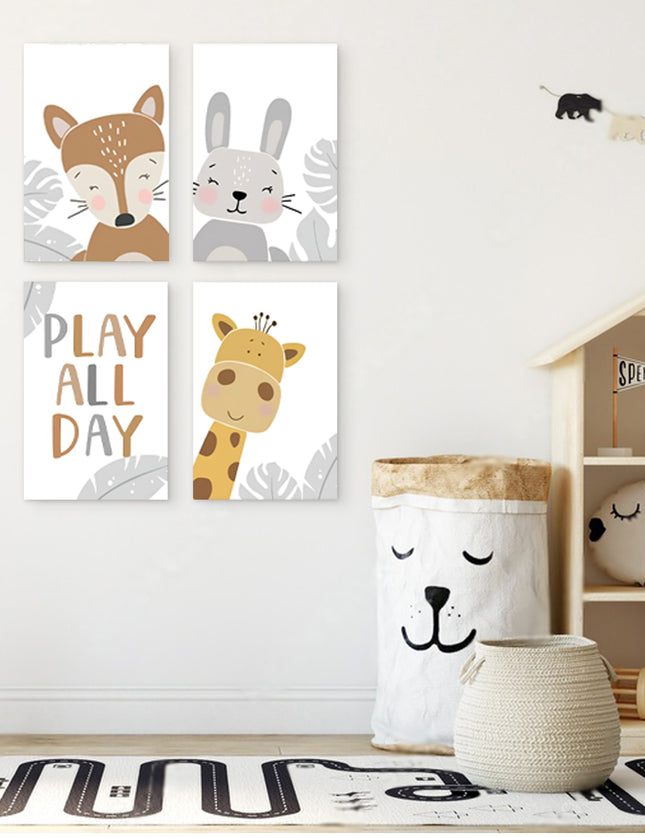 SET DE CUADROS PLAY ALL DAY 4 PZAS