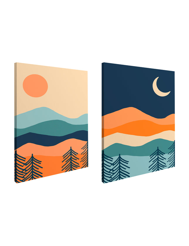 SET DE CUADROS SUNMOON 2 PZAS