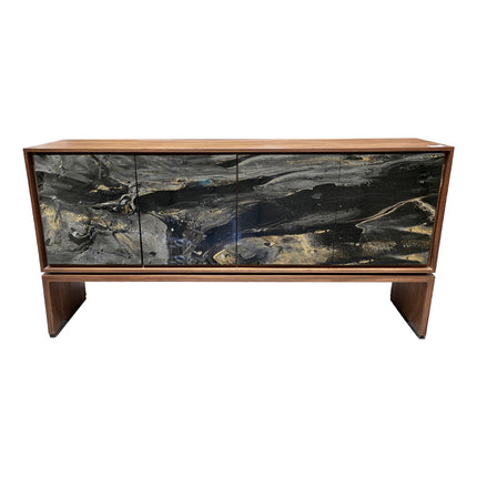 CREDENZA DE PAROTA "SENEGAL" ARK NOCHE PLATEADA CON ORO