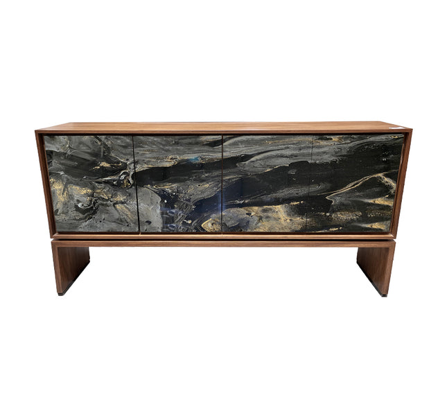 CREDENZA DE PAROTA "SENEGAL" ARK NOCHE PLATEADA CON ORO
