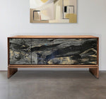 CREDENZA DE PAROTA "SENEGAL" ARK NOCHE PLATEADA CON ORO