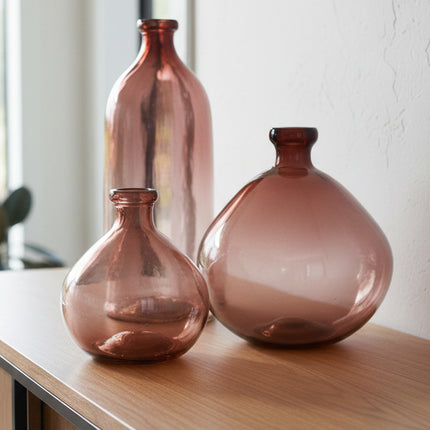 JGO JARRÓN BARROCO AMATISTA TRASLÚCIDO 3 PZAS