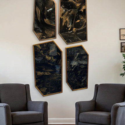 SET MARCOS LUCERNA 4 PZAS ARK NOCHE PLATEADA CON ORO