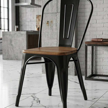 SILLA BOLTON CON ASIENTO DE MADERA