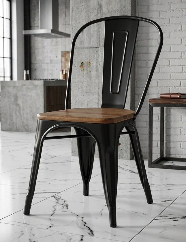 SILLA BOLTON CON ASIENTO DE MADERA