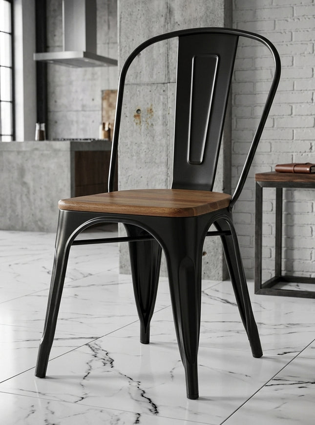 SILLA BOLTON CON ASIENTO DE MADERA