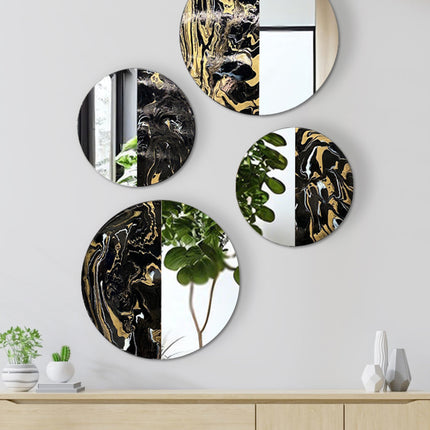 SET ESPEJOS TANSINMET 4 PZAS RESINA ARK NOCHE DORADA + ESPEJO