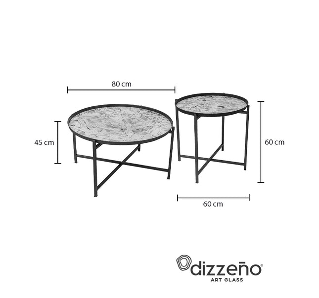 SET MESAS LATERALES DE METAL "TIJERA" 2 PZAS