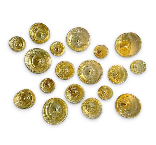 SET TINAJAS ÁMBAR TRASLÚCIDO 18 PZAS