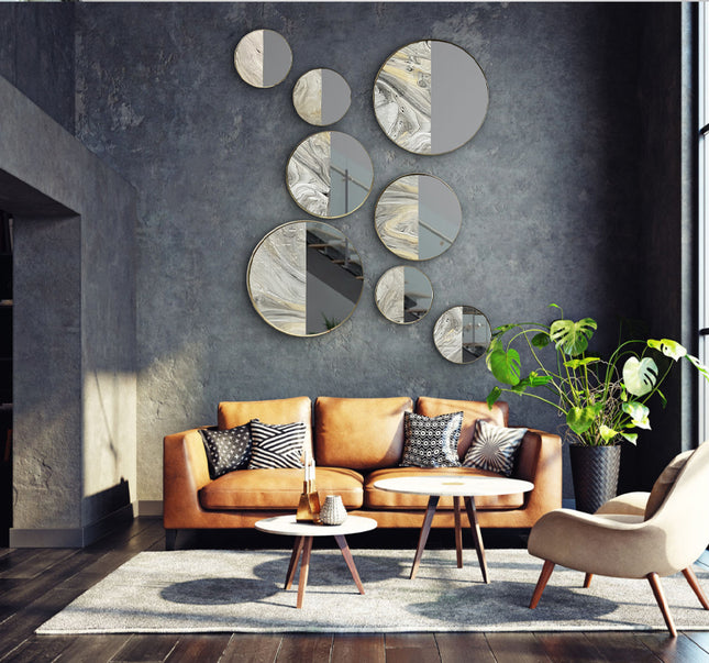 SET TANGENTES RESINA + ESPEJO 8 PZAS