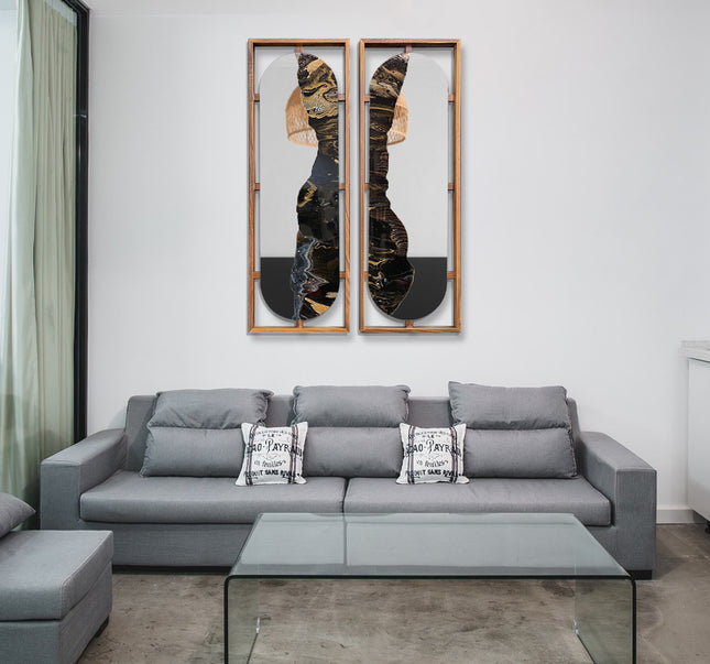 SET MARCOS TOLEDO RESINA + ESPEJO 2 PZAS