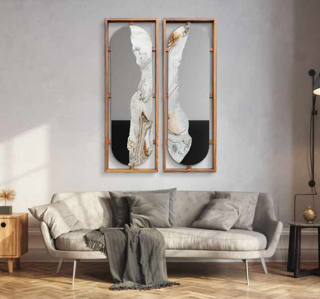 SET MARCOS TOLEDO RESINA + ESPEJO 2 PZAS