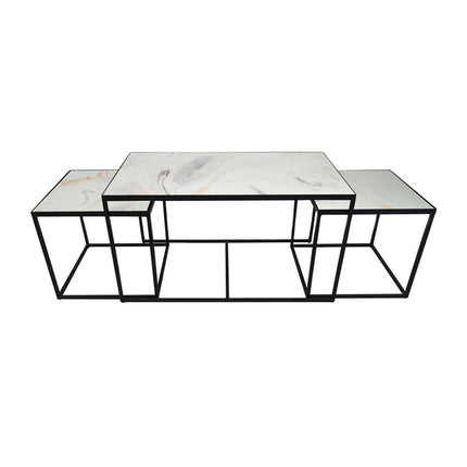 SET MESAS DE CENTRO DE METAL "TRÍO CUBA" 3 PZAS