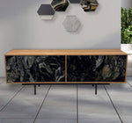 CREDENZA DE PAROTA "VENETTI" ARK NOCHE PLATEADA CON ORO