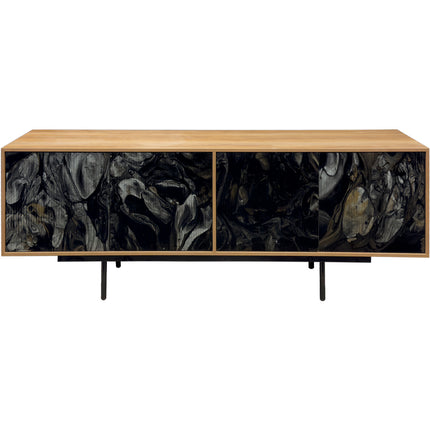 CREDENZA DE PAROTA "VENETTI" ARK NOCHE PLATEADA CON ORO