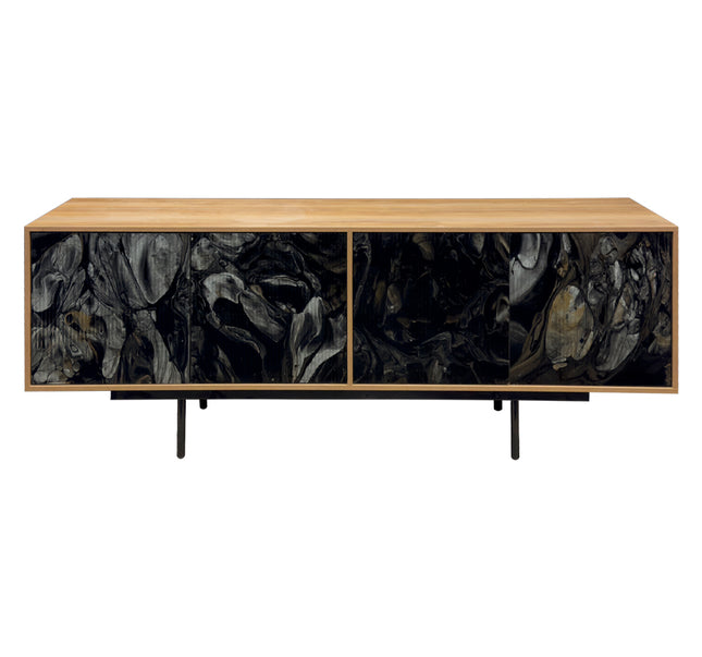 CREDENZA DE PAROTA "VENETTI" ARK NOCHE PLATEADA CON ORO
