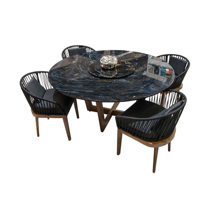 COMEDOR VICTORIA ARK NOCHE DORADA 160 CM CON 4 SILLAS DELHI