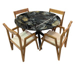 COMEDOR VICTORIA BASE DE METAL DENVER 120 CM CON 4 SILLAS DASSA