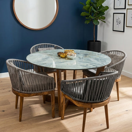 COMEDOR VICTORIA ARK ORIGINAL 120 CM CON 4 SILLAS DELHI