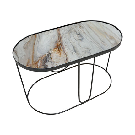 MESA DE CENTRO DE METAL "VOLUTTO"