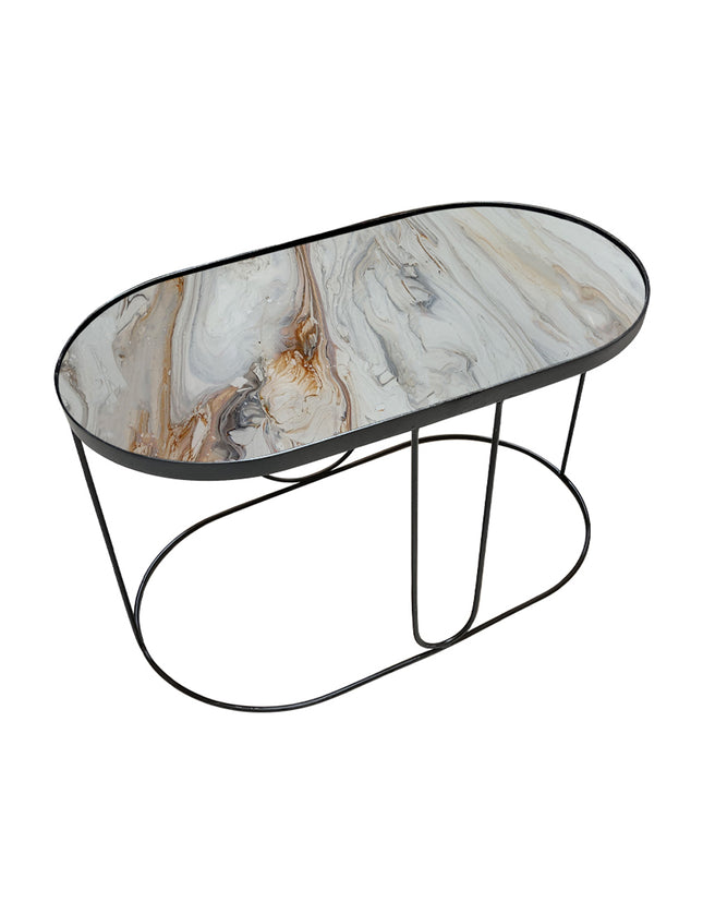 MESA DE CENTRO DE METAL "VOLUTTO"