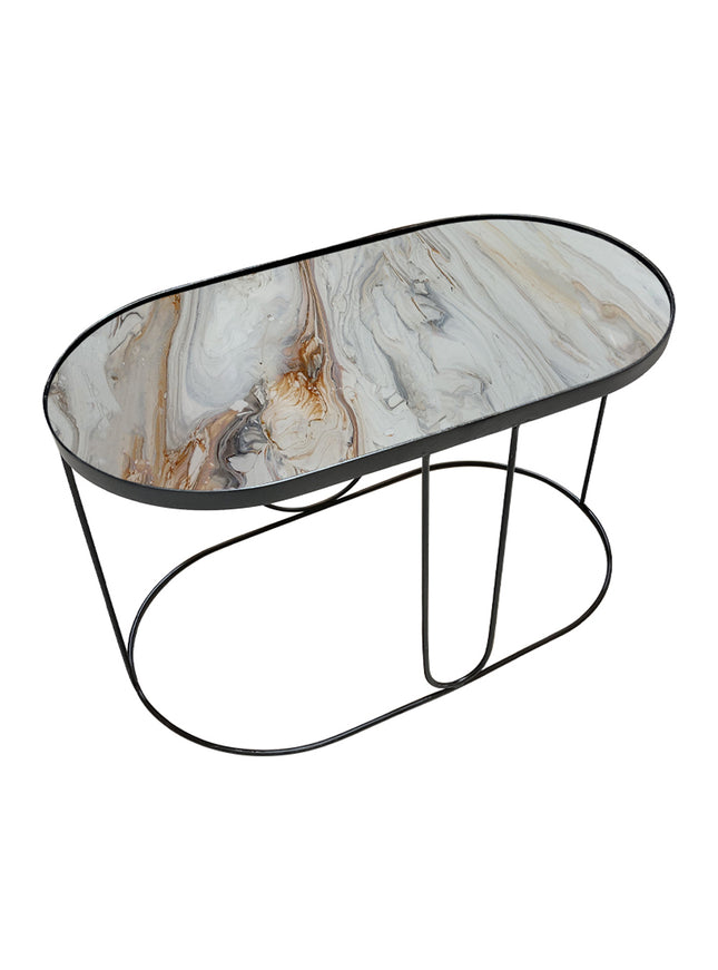 MESA DE CENTRO DE METAL "VOLUTTO"