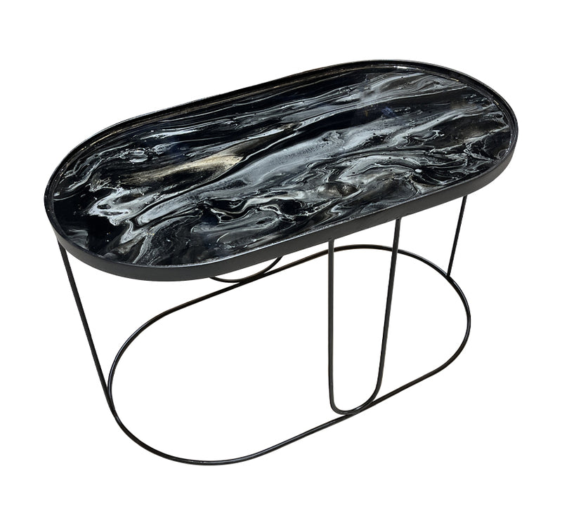 MESA DE CENTRO DE METAL "VOLUTTO"