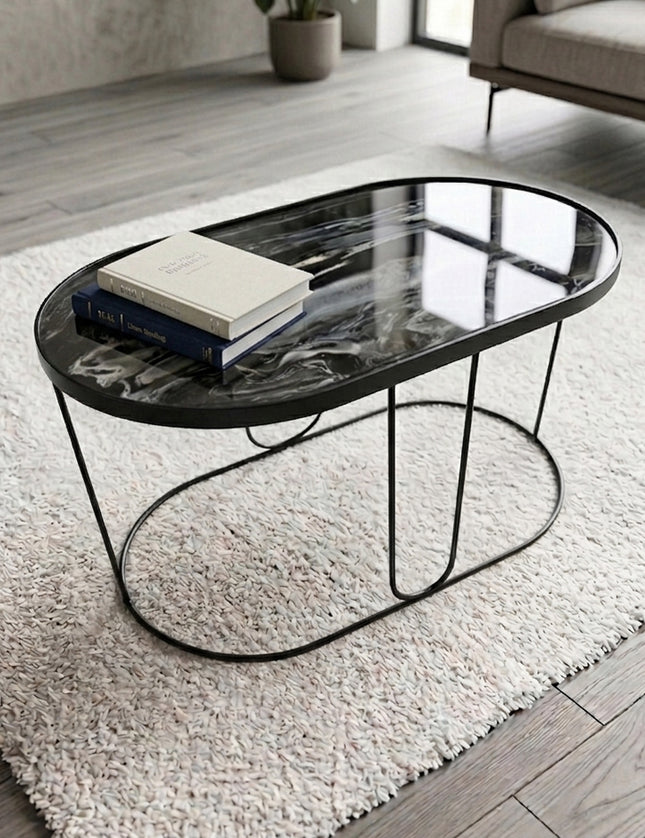 MESA DE CENTRO DE METAL "VOLUTTO"