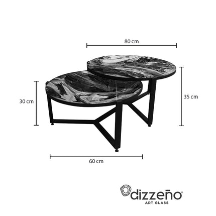 SET MESAS DE CENTRO DE METAL "YEMEN" 2 PZAS