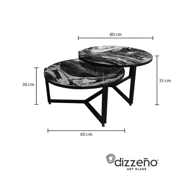 SET MESAS DE CENTRO DE METAL "YEMEN" 2 PZAS