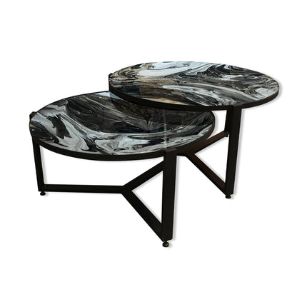 SET MESAS DE CENTRO DE METAL "YEMEN" 2 PZAS