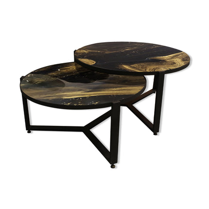 SET MESAS DE CENTRO DE METAL "YEMEN" 2 PZAS