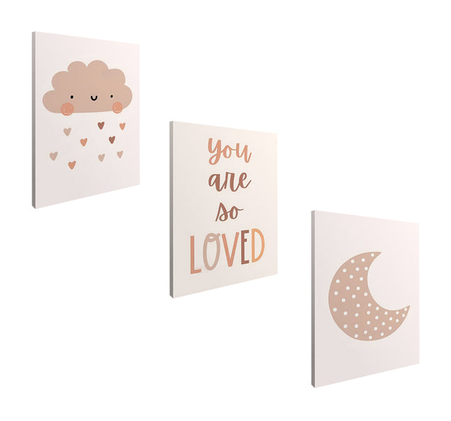 SET DE CUADROS SO LOVED 3 PZAS