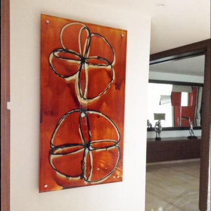 DOBLE FLOR ÁMBAR CRISTAL .90X1.60 M