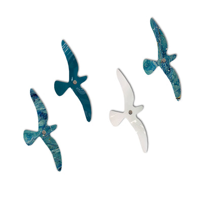 SET PALOMAS 4 PZ HUESO SÓLIDO+ARK PARADISUS + AZUL GRISÁCEO SÓLIDO